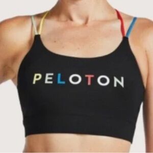 Peloton Black Speed Up Bra with Multicolor Straps